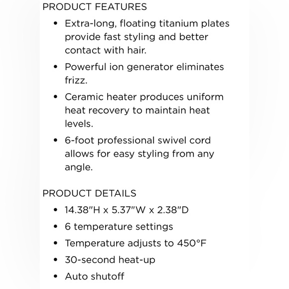 Revlon Crystal C 1” XL straightener flat iron new - Picture 3 of 3